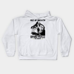 Out Of Breath Hiking Society Kids Hoodie